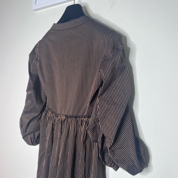 La Ligne Ruched Striped Cotton blend Gitane Dress in Midnight XS - Picture 5 of 7